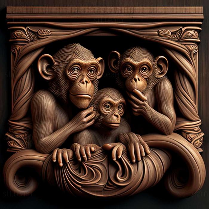 3D model Monkeys (STL)